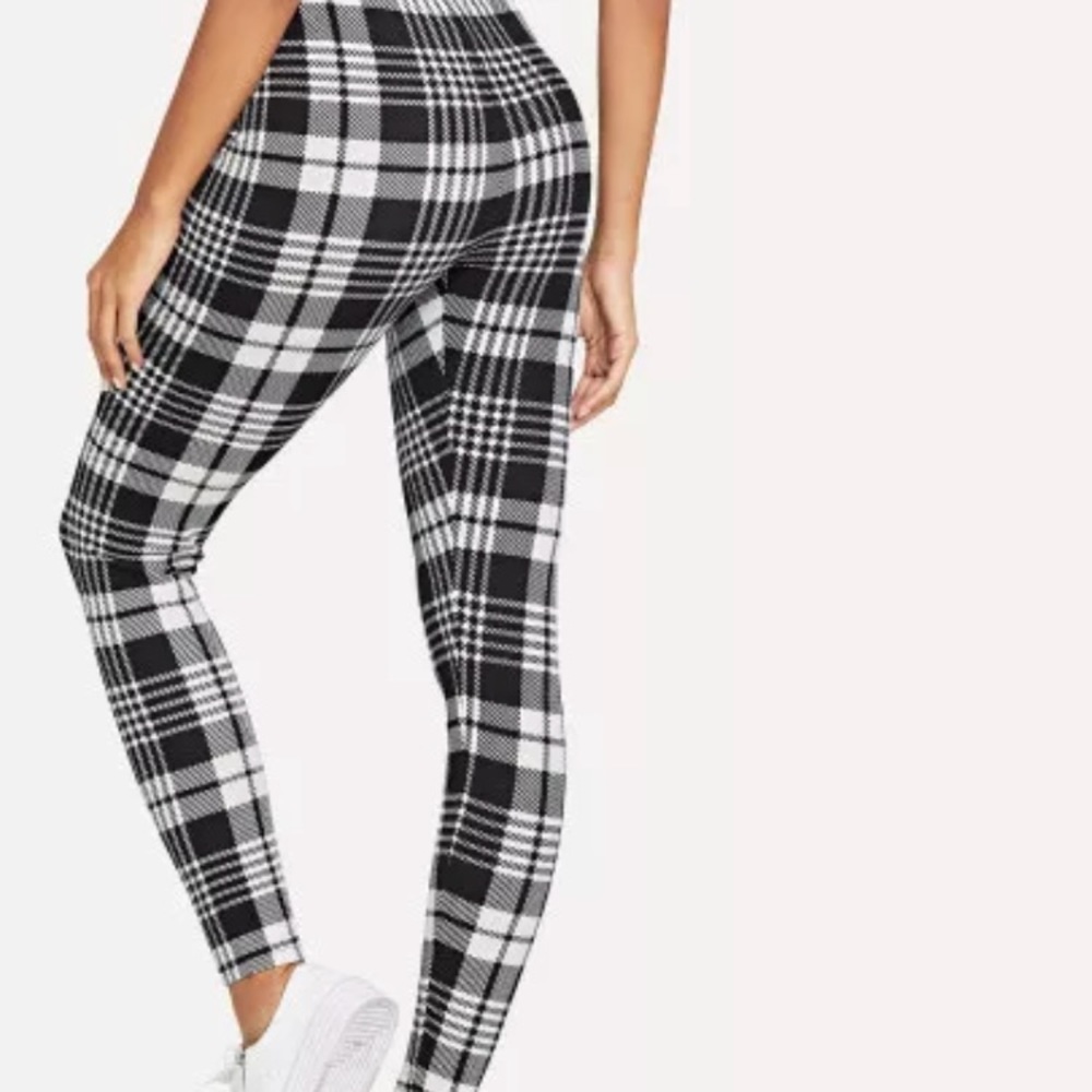 Plaid print pants